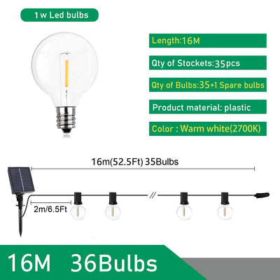 Guirlande Solaire Extérieur Guinguette Ampoules G40 LED