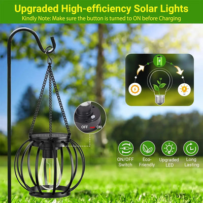 Lanterne Solaire Extérieure à Suspendre Métal LED 3000K