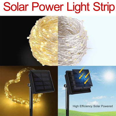Guirlande Solaire LED Scintillante Étanche de 6 à 33 m