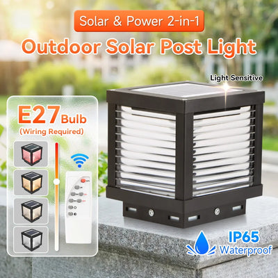 Lampe Solaire de Colonne avec Télécommande