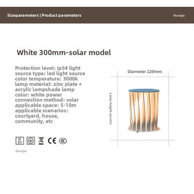Lampe Solaire de Colonne sur Pied d'Extérieur