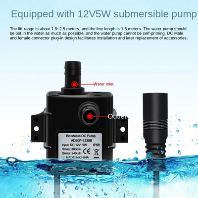 Pompe Solaire Submersible 12V Bassin Cascade et Aquarium