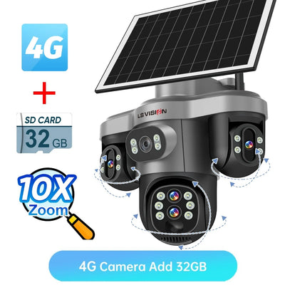 Caméra Solaire 4G WiFi Zoom 10X Extérieure PTZ