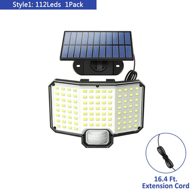 Lampe Solaire Murale 144 LED Double Capteur IP65 Jardin
