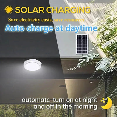 Lampe Solaire Intérieur Plafonnier Étanche avec Télécommande 25W et 60W