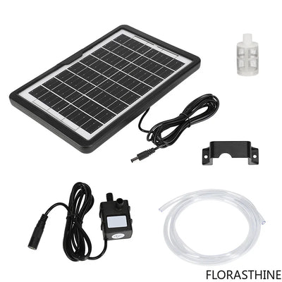 Kit Pompe Solaire Bassin 9V 6W avec Filtre et Tuyau 2 m