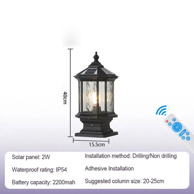Borne Solaire de Pilier LED Aluminium Antique
