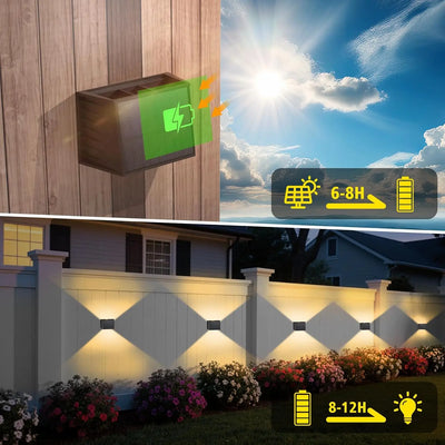 Applique Murale Solaire LED Blanc Chaud Jardin IP65
