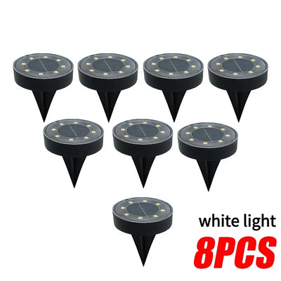 Spot Solaire Enterré LED Disque Étanche Jardin Pont Pelouse