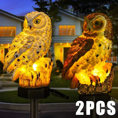 Lampe Solaire Hibou LED Étanche pour Pelouse