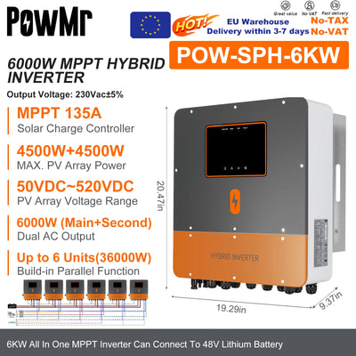 Onduleur Hybride Solaire 6 kW 48V MPPT - vue 2