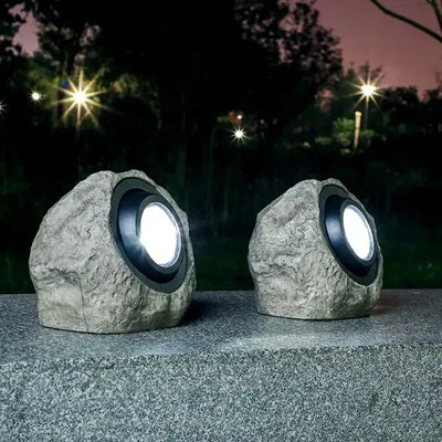 Lampe Solaire LED Imitation Pierre Étanche Jardin Pelouse Patio