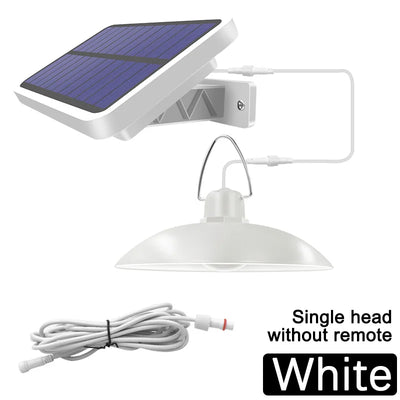 Lampe Solaire Suspendue Double Tête LED Extérieur Camping Jardin