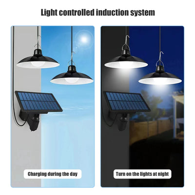 Lampe Solaire Suspendue Industrielle Crépuscule à l'Aube, 1 ou 2 Têtes