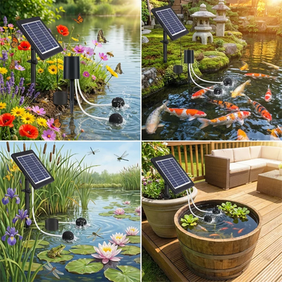 Pompe à Oxygène Solaire pour Bassin et Aquarium