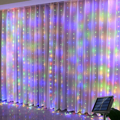 Rideau Lumineux Solaire LED Fil de Cuivre Extérieur