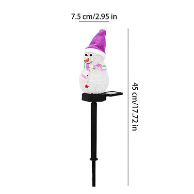 Piquet Solaire Bonhomme de Neige 62 LED Étanche Noël