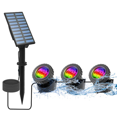 Lampe Solaire Extérieure RGB Étanche IP68 Jardin Piscine