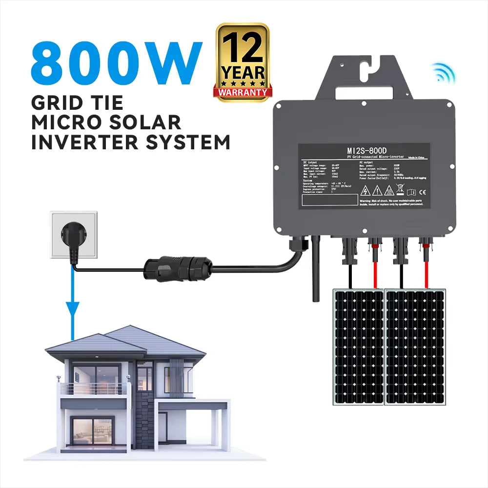 Micro-Onduleur Solaire 800W Réseau Plug & Play