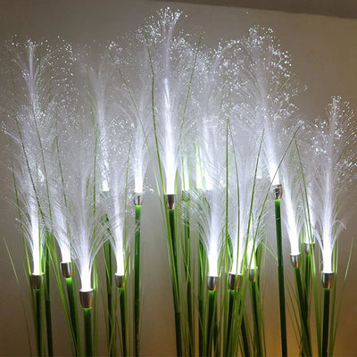Lampe Solaire Décorative Roseau Fibre Optique sur Piquet