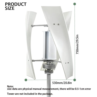 Générateur Éolien Vertical EKPAOWE 3000W 12V 24V 48V