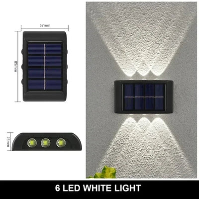 Applique Solaire Murale 12 LED Haut et Bas pour Balustrade