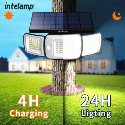 Lampe Solaire Murale 6000mAh Double Capteur Jardin