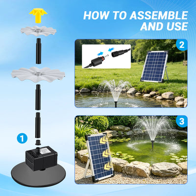 Fontaine Solaire 8 W Étanche pour Bassin à Poissons