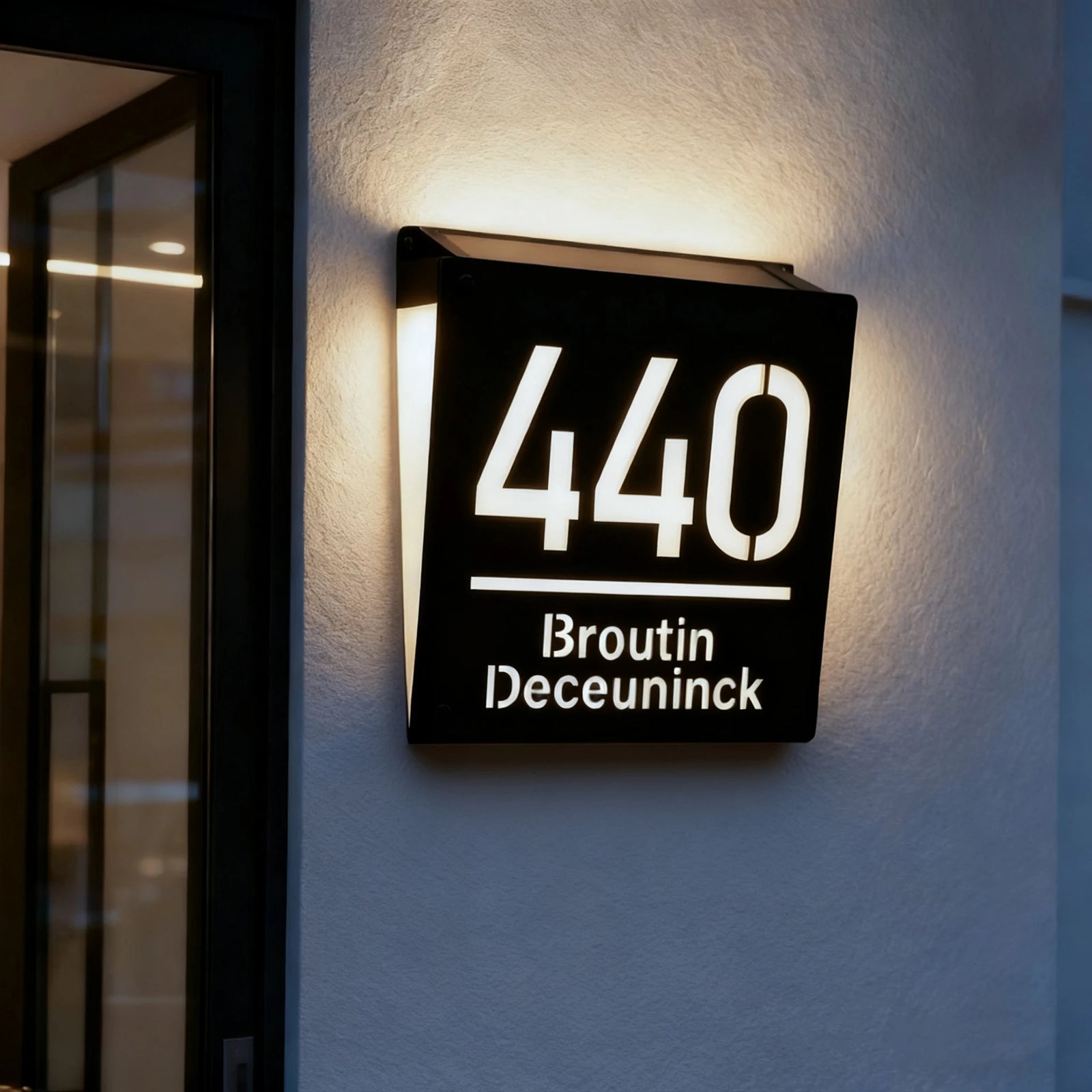 Plaque Numéro de Maison Solaire Découpe 3D Rétroéclairée 25 cm