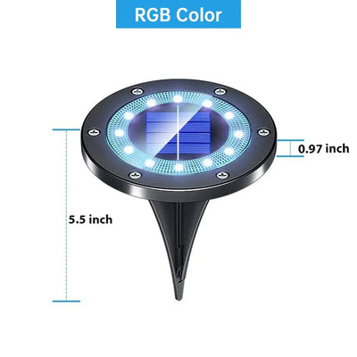 Spot Solaire à Planter 12 LED Blanc Chaud RGB Étanche Halloween