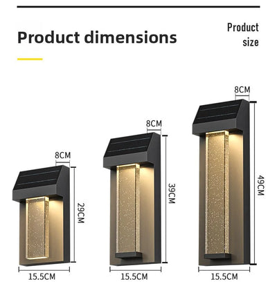 Applique Solaire Murale Extérieure Cristal Étanche