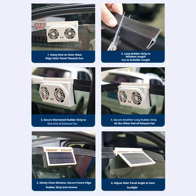 Ventilateur Solaire Portable d'Échappement pour Voiture