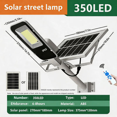 Réverbère Solaire Extérieur avec Télécommande, Détection Automatique, Étanche
