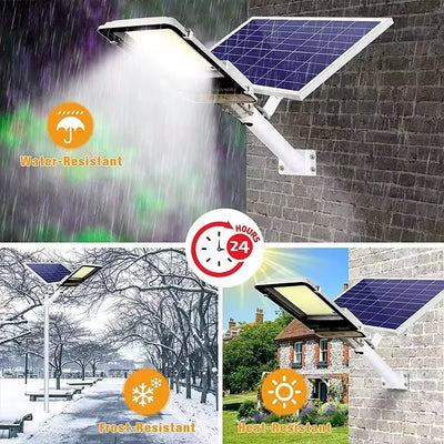 Lampadaire Solaire Aluminium 8000mAh Étanche Extérieur