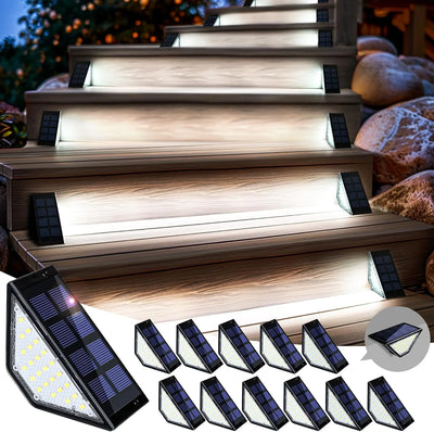 Lampes Solaires d'Escalier 24 LED Porche et Porte d'Entrée, Pack Imperméable