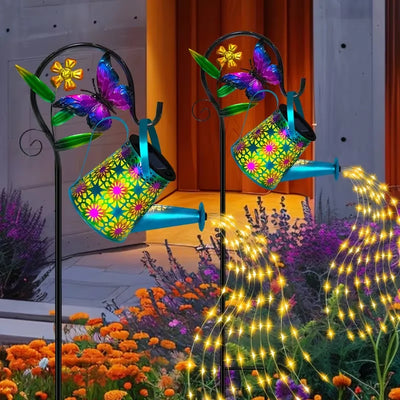Arrosoir Solaire Lumineux à Cascade de LED pour Jardin