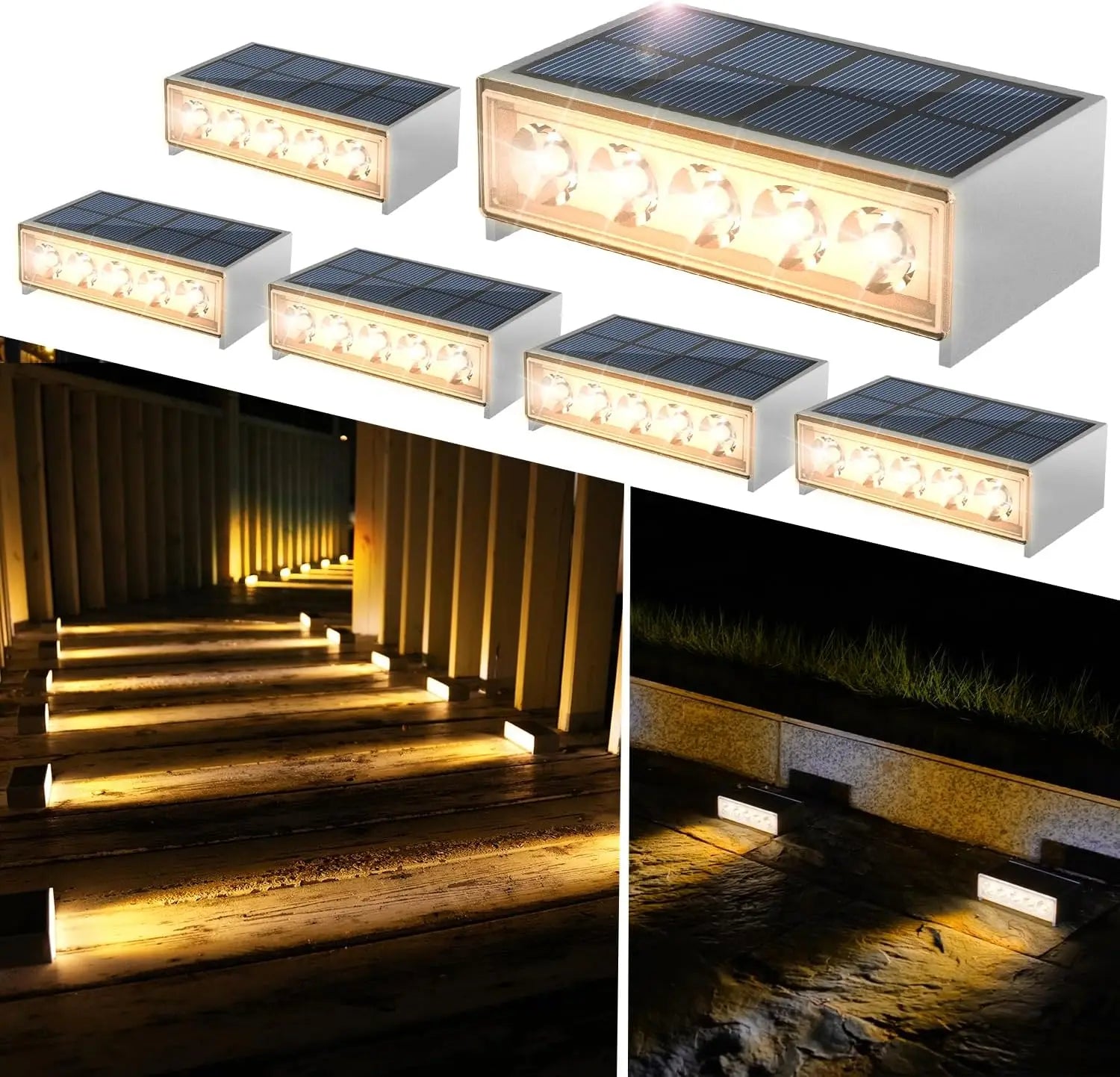 Lampe Solaire Escalier Extérieur IP65 pour Clôture et Terrasse