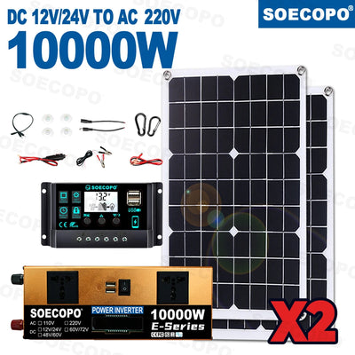 Kit Solaire Complet 10000W Panneaux 2x500W Onduleur – recharge solaire en journée