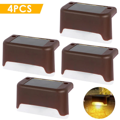 Lampes Solaires d'Escalier Extérieur IPX65, Pack 1 à 16 Pièces, Noir ou Marron