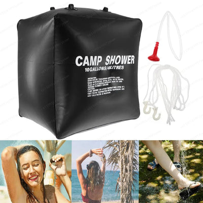 Sac de Douche Solaire 40 L Noir pour Jardin