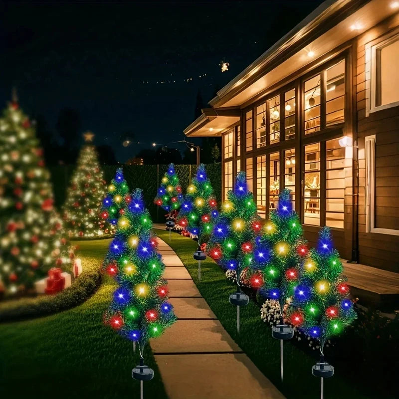 Lampe Solaire Arbre de Noël LED Étanche Jardin et Patio