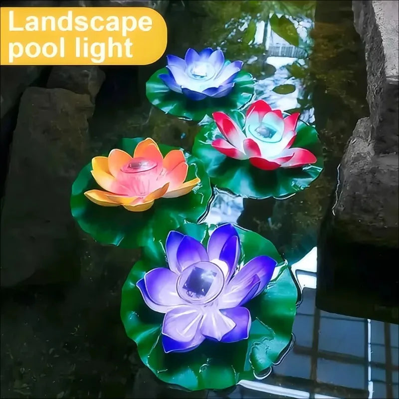 Lampe Solaire Flottante Fleur de Lotus pour Piscine et Étang