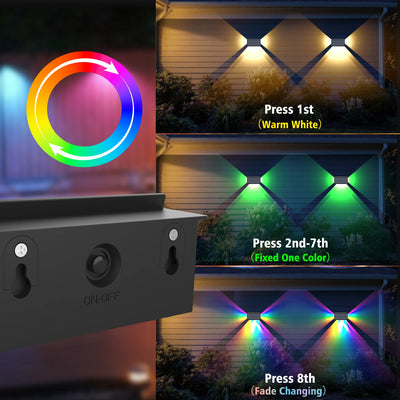 Applique Murale Solaire RGB Extérieure Clôture Patio IP65