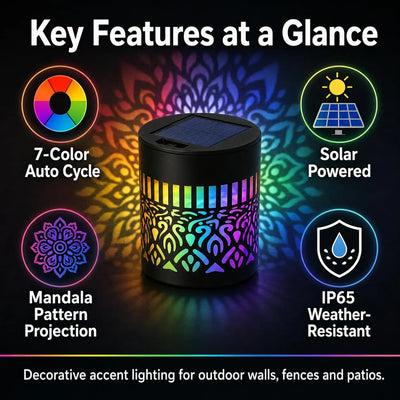 Lampe Solaire Décorative Extérieur Projection Diamant Murale