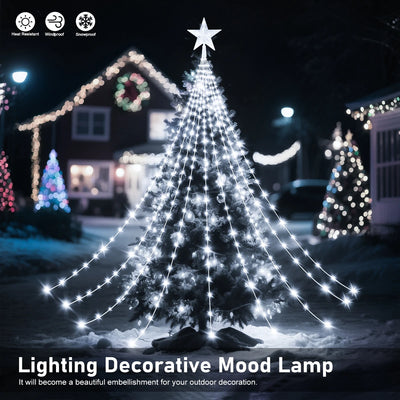Guirlande Solaire Sapin de Noël 8 Modes LED en Cascade
