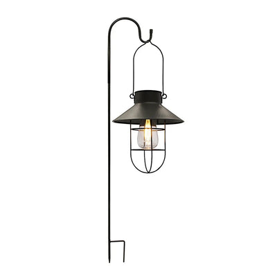 Lanterne Solaire Extérieure Rétro Métal Filament LED Suspendue