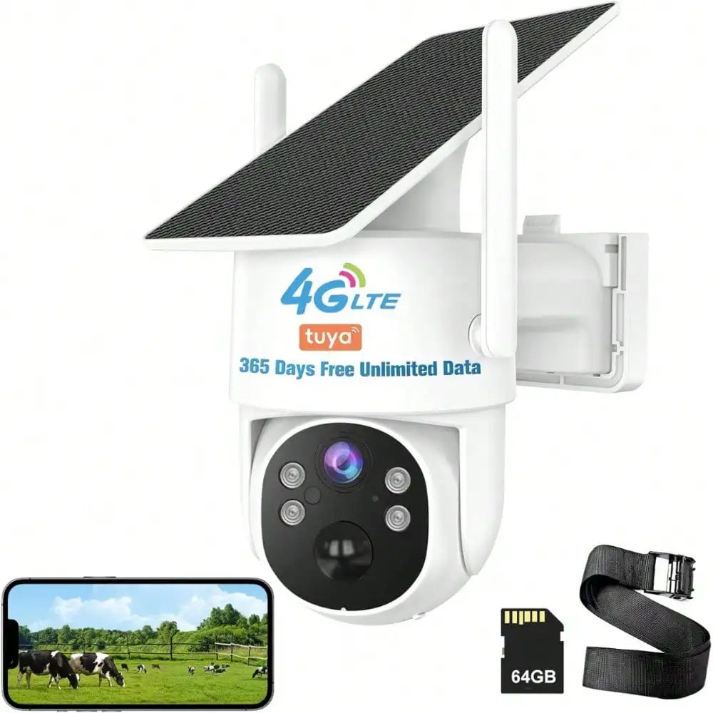 Caméra Solaire 4G LTE 360° Sans Wi-Fi