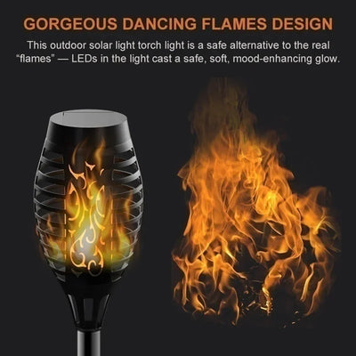Torche Solaire Effet Flamme Jardin Extérieur Étanche