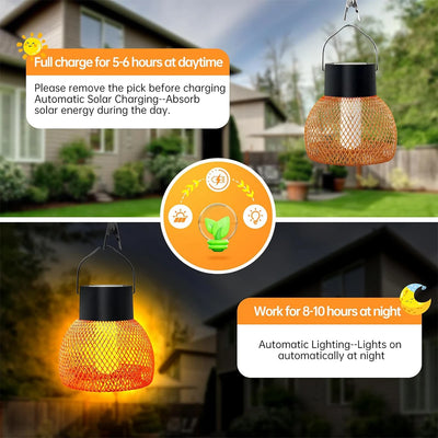 Lanterne Solaire Extérieure Effet Flamme Étanche Jardin