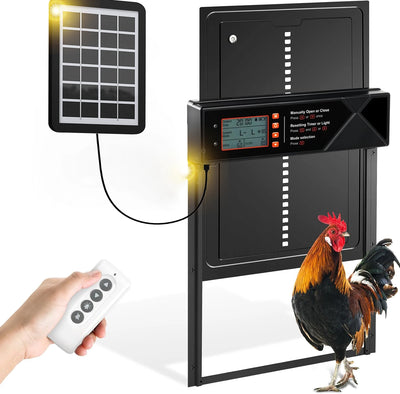 Porte Automatique de Poulailler Solaire Extra Large, Recharge USB-C